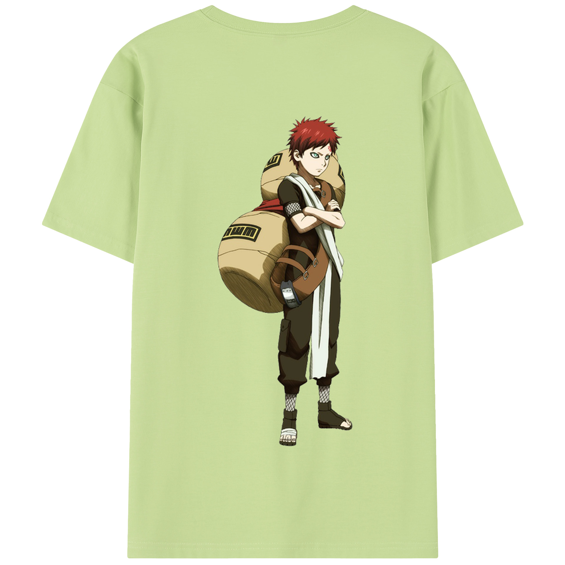 （画像用） NARUTO -ナルト- ガアラ Gaara 綿100％半袖Tシャツ（背面プリント）